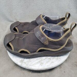 Crocs Shoes Mens Size 10 Brown Swiftwater Mesh Deck Sandals